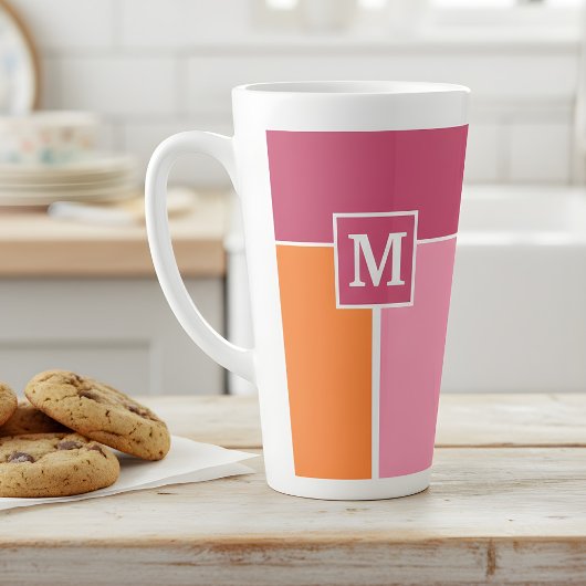 Tasse Latte Grandes bandes Feminine avec Monogramme