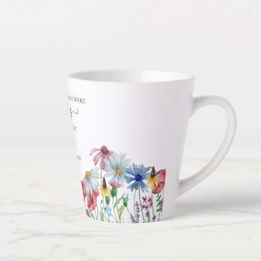 Tasse Latte Grandma Fleurs Poème Pays Fleur sauvage (Droite)