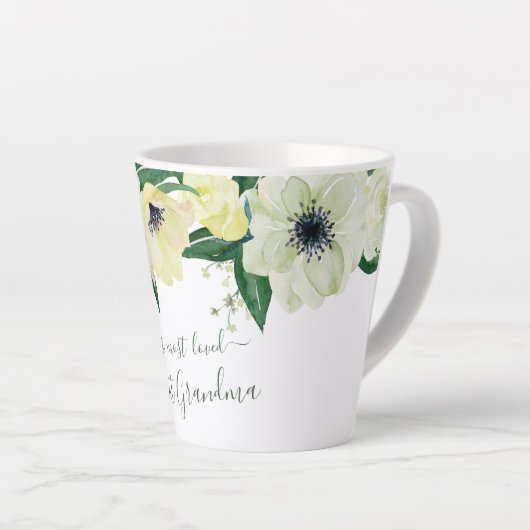 Tasse Latte Grandma Script et Roses sauvages les plus aimés (Angle droit)