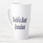 Tasse Latte Grandma typographie grise (Angle gauche)