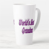 Tasse Latte Grandma typographie violette (Angle droit)