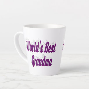 Tasse Latte Grandma violette typographie Fête des mères