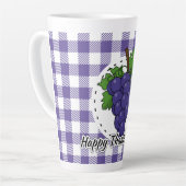 Tasse Latte Grape on Violet Plaid (Angle gauche)