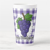 Tasse Latte Grape on Violet Plaid (Devant)
