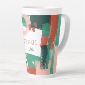 Tasse Latte Graphique abstrait moderne rouge, rose + vert joye (Angle droit)