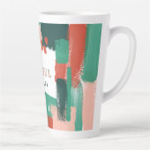 Tasse Latte Graphique abstrait moderne rouge, rose + vert joye (Droite)