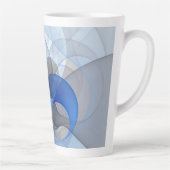 Tasse Latte Graphique d'art fractal gris bleu Abstrait moderne (Droite)