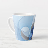 Tasse Latte Graphique d'art fractal gris bleu Abstrait moderne (Angle gauche)