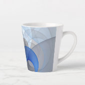 Tasse Latte Graphique d'art fractal gris bleu Abstrait moderne (Droite)