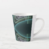 Tasse Latte Graphique géométrique Turquoise moderne (Droite)