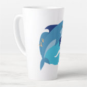 Tasse Latte graphisme de dauphin (Angle gauche)
