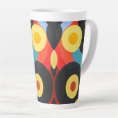 Tasse Latte Gras abstrait orange jaune (Angle droit)