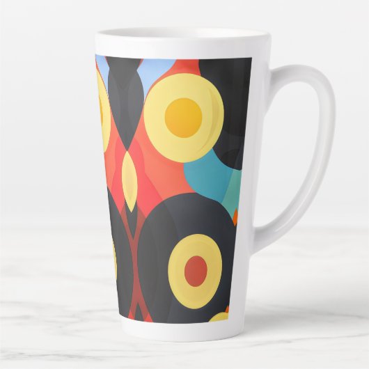Tasse Latte Gras abstrait orange jaune (Droite)