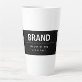 Tasse Latte Gras Marque moderne ou nom commercial | Noir et bl (Devant)