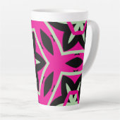 Tasse Latte Gras moderne noir rose vert (Angle droit)