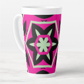 Tasse Latte Gras moderne noir rose vert (Angle gauche)