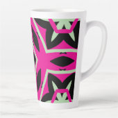 Tasse Latte Gras moderne noir rose vert (Droite)