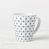 Tasse Latte Gray Polka Dots, Polka Dot Pattern, Dots (Angle droit)