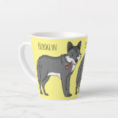 Tasse Latte Gray wolf with pipe cartoon (Angle gauche)
