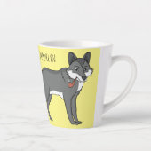 Tasse Latte Gray wolf with pipe cartoon (Droite)