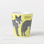 Tasse Latte Gray wolf with pipe cartoon (Devant)