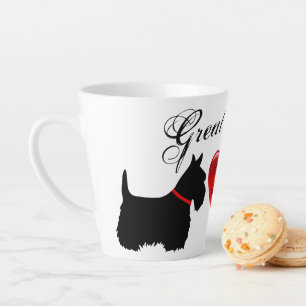 Tasse Latte "Great Scott !", Scottish Terrier / coeur d'amour