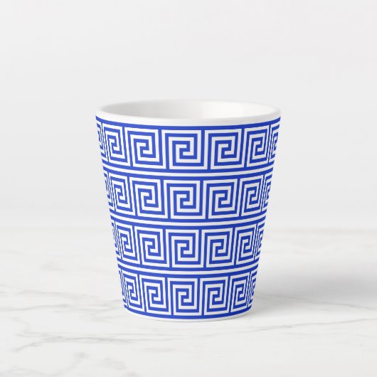 Tasse Latte Grec Meander Carré Motif (Devant)
