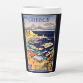 Tasse Latte Grèce Athènes Affiche de voyage (Devant)