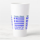Tasse Latte Grèce et drapeau grec bleu Personnaliser trois côt (Devant)