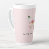 Tasse Latte Green Pink White Mint Butterfly (Angle gauche)