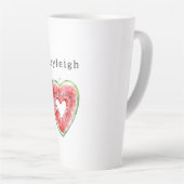 Tasse Latte Green Red Heart Watermelon Birthday (Angle droit)