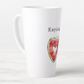 Tasse Latte Green Red Heart Watermelon Birthday (Angle gauche)