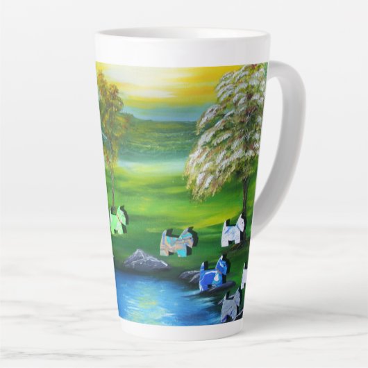 Tasse Latte Green Venus Scotties à l'étang (Angle droit)