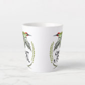 Tasse Latte Green woodpecker à Flight monogram (Devant)