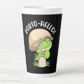 Tasse Latte Grenouille Et Champignons (Devant)