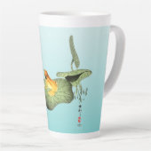 Tasse Latte Grenouille jaune sur feuille de lotus (Angle droit)