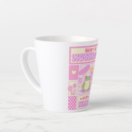 Tasse Latte Grenouille mignonne et champignons - Amusante roma (Angle gauche)