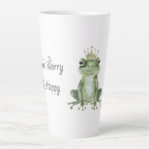 Tasse Latte Grenouille 'Ne t'inquiète pas, sois heureux' avec