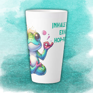 Tasse Latte Grenouille verte moderne Inhale Exhale  