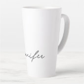 Tasse Latte Grey White Modern Minimalist Handwriting Name (Angle droit)