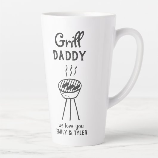 Tasse Latte Grill Daddy Daddy Caricature Fête des Pères (Droite)