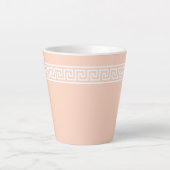 Tasse Latte Grille de méandre de clé grecque sur rose huître p (Devant)