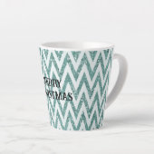 Tasse Latte Grille Mint Green White Chevron Stripes Noël (Angle droit)