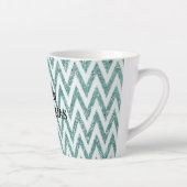 Tasse Latte Grille Mint Green White Chevron Stripes Noël (Droite)