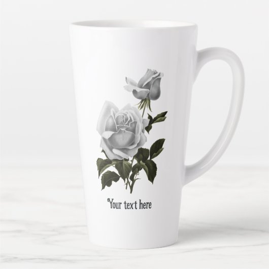 Tasse Latte Grimoire Rose Blanche (Droite)