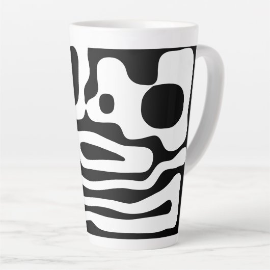 Tasse Latte Grip Vise : Noir et Blanc Abstrait (Angle droit)