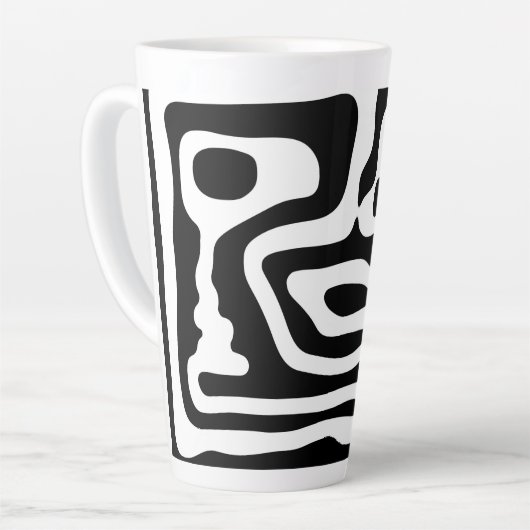 Tasse Latte Grip Vise : Noir et Blanc Abstrait (Angle gauche)