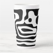 Tasse Latte Grip Vise : Noir et Blanc Abstrait (Devant)