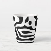 Tasse Latte Grip Vise : Noir et Blanc Abstrait (Devant)