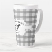 Tasse Latte Gris Buffalo Plaid Farm Cow LatMug (Angle droit)